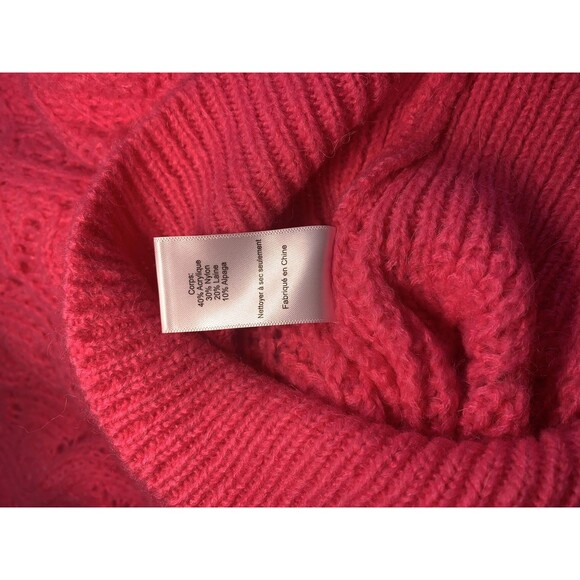 ASTR the Label Sweater Womens XL Pink Mock Neck Cable Knit Pullover Soft Cozy - Picture 8 of 8
